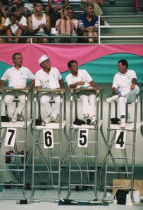 Diving Judges Watching Competitors