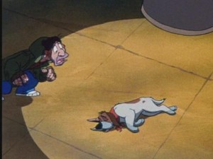 He's badly injured. Or possibly taking a nap.