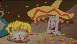 By way of apology. here is a picture of Yzma wearing a sombrero.