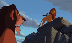 "Mufasa! Stampede! In the gorge! Kenai's down there!"