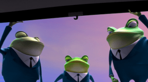 You know what happens to someone who crosses the frog mafia? He croaks.