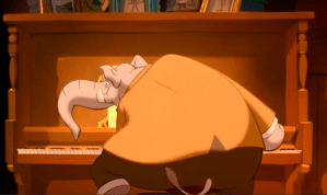 I should probably tell him what those keys are made of, but then he might stop playing.