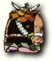 His name is Overoptimistix. He was the only Irish character to ever appear in these books. He had one line, that included the word "Begorrah". And I loved him.